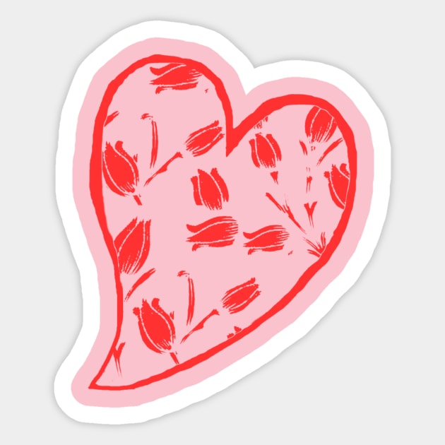 Tulip Heart Sticker by DonWillisJrArt